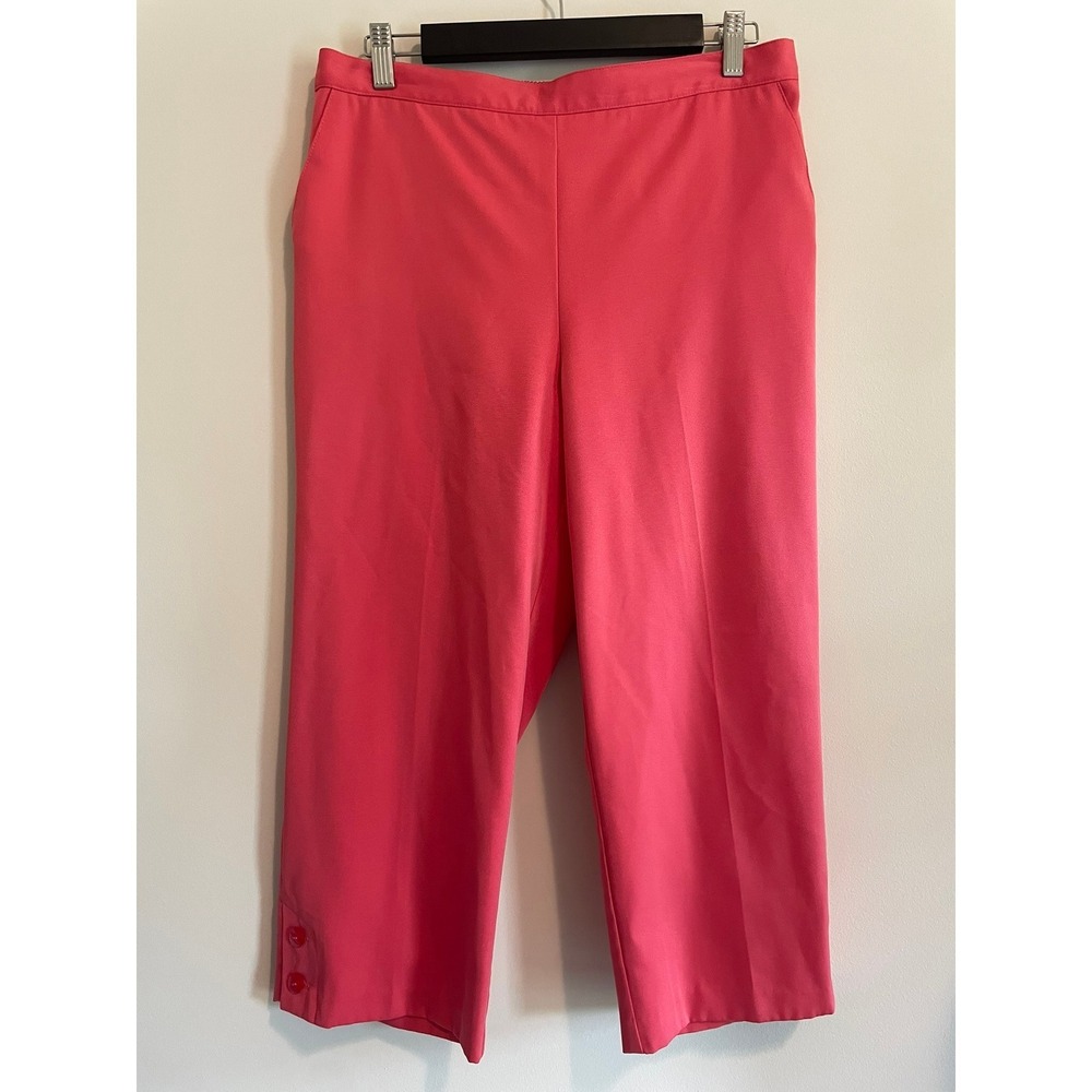 Alfred Dunner Coral/Pink‎ 3/4 Smooth Waist Easy Pull-On Women Capri Pants 10
